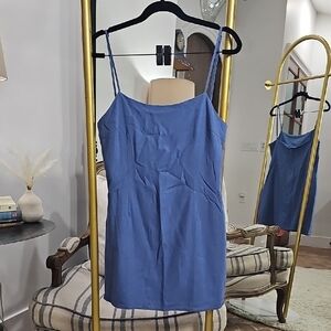 SNDYS Blue Bodycon Mini Dress – Spaghetti Strap – Size M